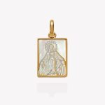 Dije oro 18k amarillo, Virgen Inmaculada Nácar.