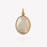 Dije oro 18k amarillo, Virgen de Fátima Oval.