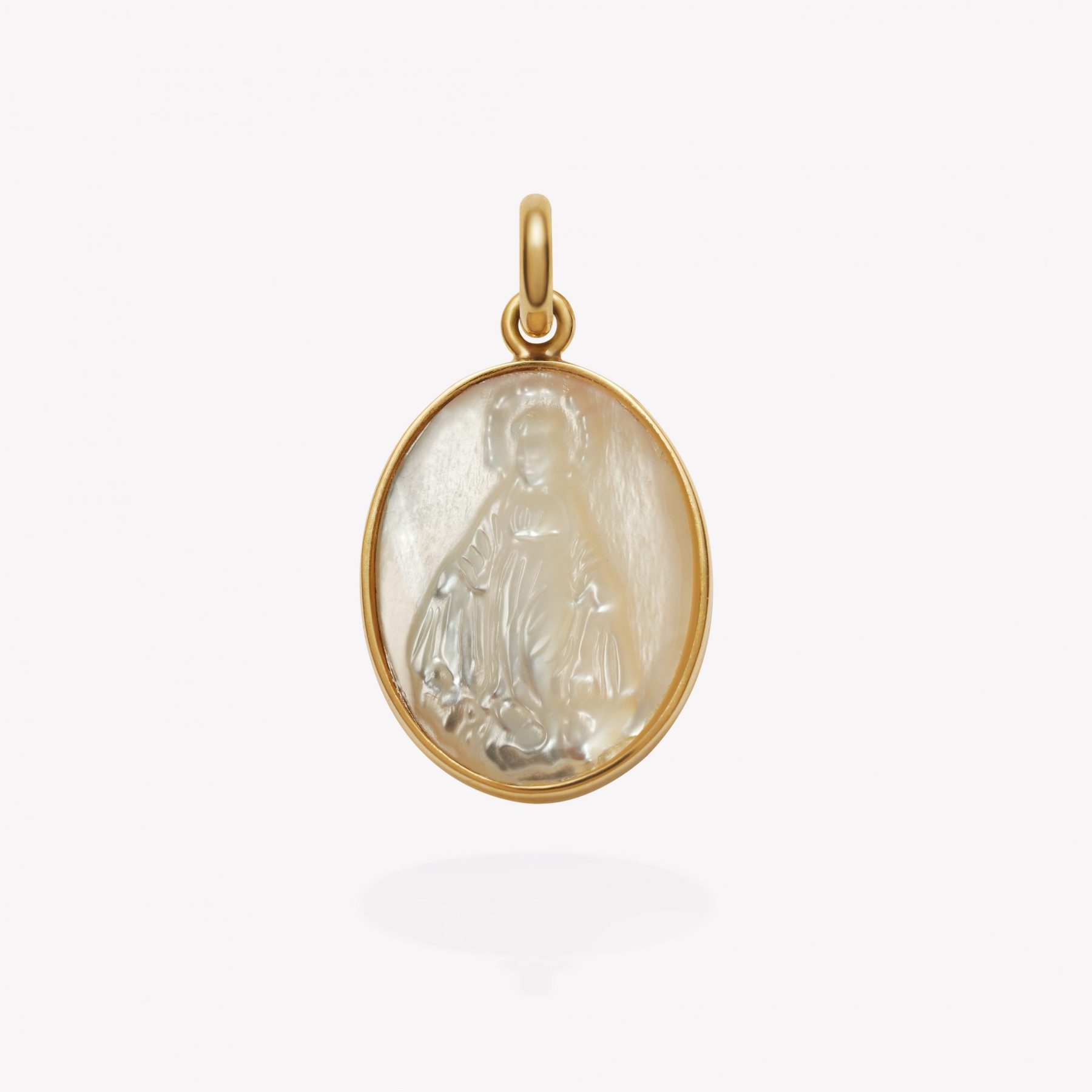 Dije oro 18k amarillo, Virgen de Fátima Oval.
