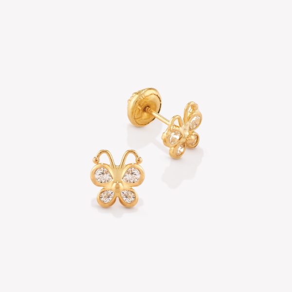 Aretes Mariposa, Oro amarillo