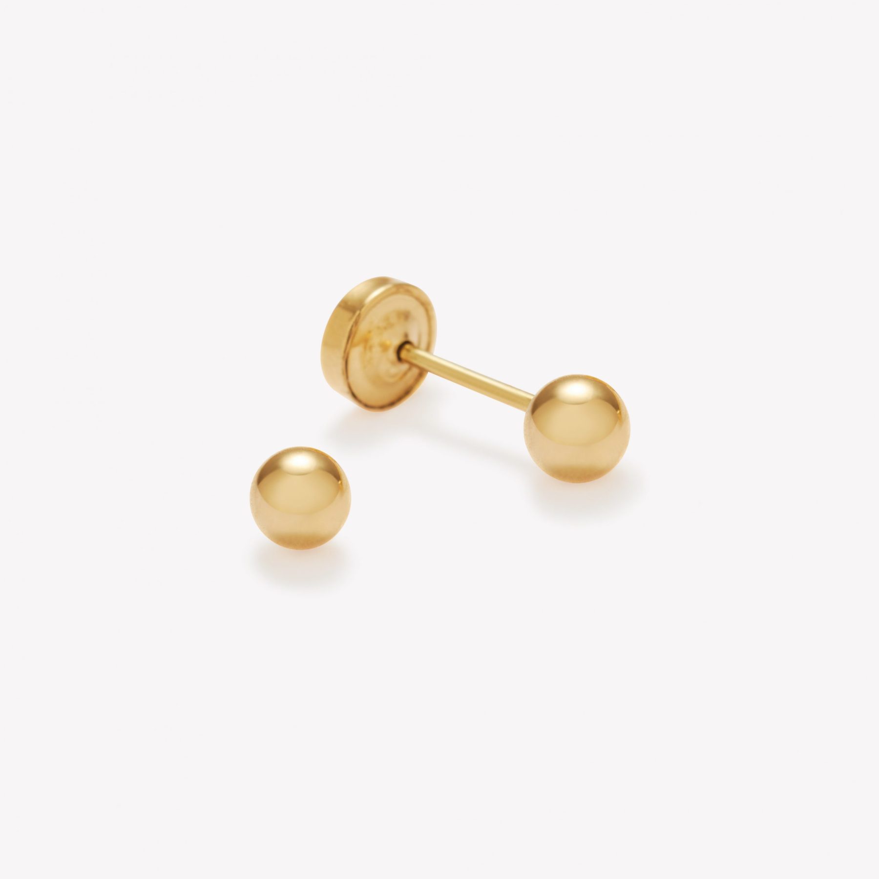 Aretes oro 18k amarillo, Bombas 1er Tamaño.
