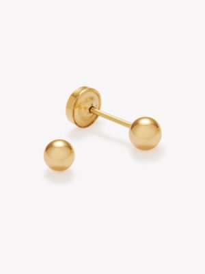 Aretes Bombas 1er Tamaño, Oro Amarillo
