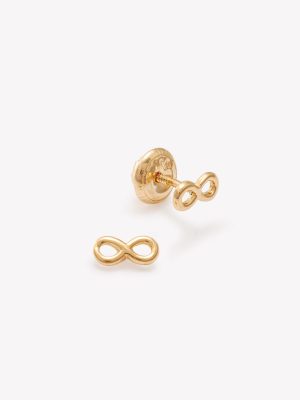 Aretes Infinito Lustrado, Oro Amarillo