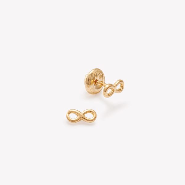 Aretes Infinito Lustrado, Oro Amarillo