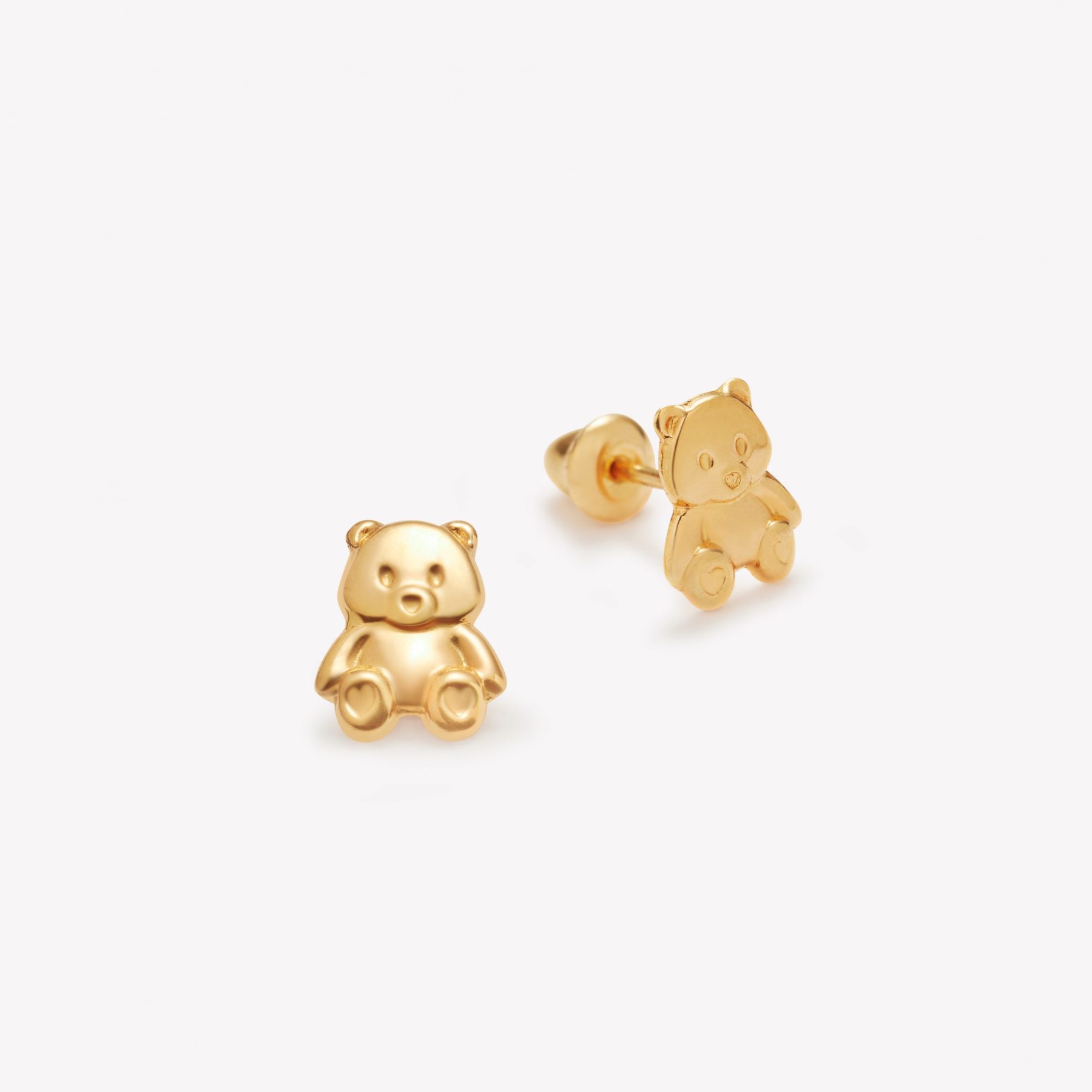 Aretes oro 18k amarillo, Osito 3.5mm.