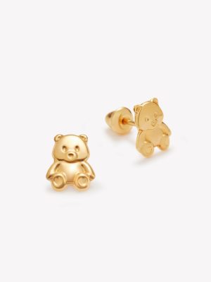 Aretes Osito 3.5mm, Oro Amarillo