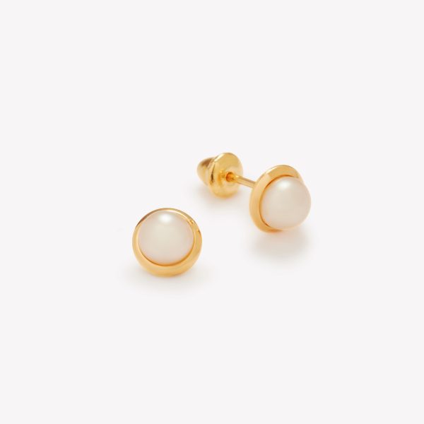 Aretes Aureola Abridores con Perla Cultivada, Oro Amarillo
