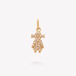 Dije oro 18k amarillo, Niña con circonio cúbicos