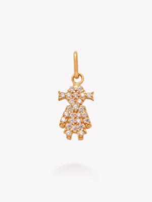 Dije Niña con circonios, Oro amarillo