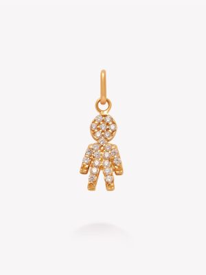 Dije Niño con circonios, Oro amarillo
