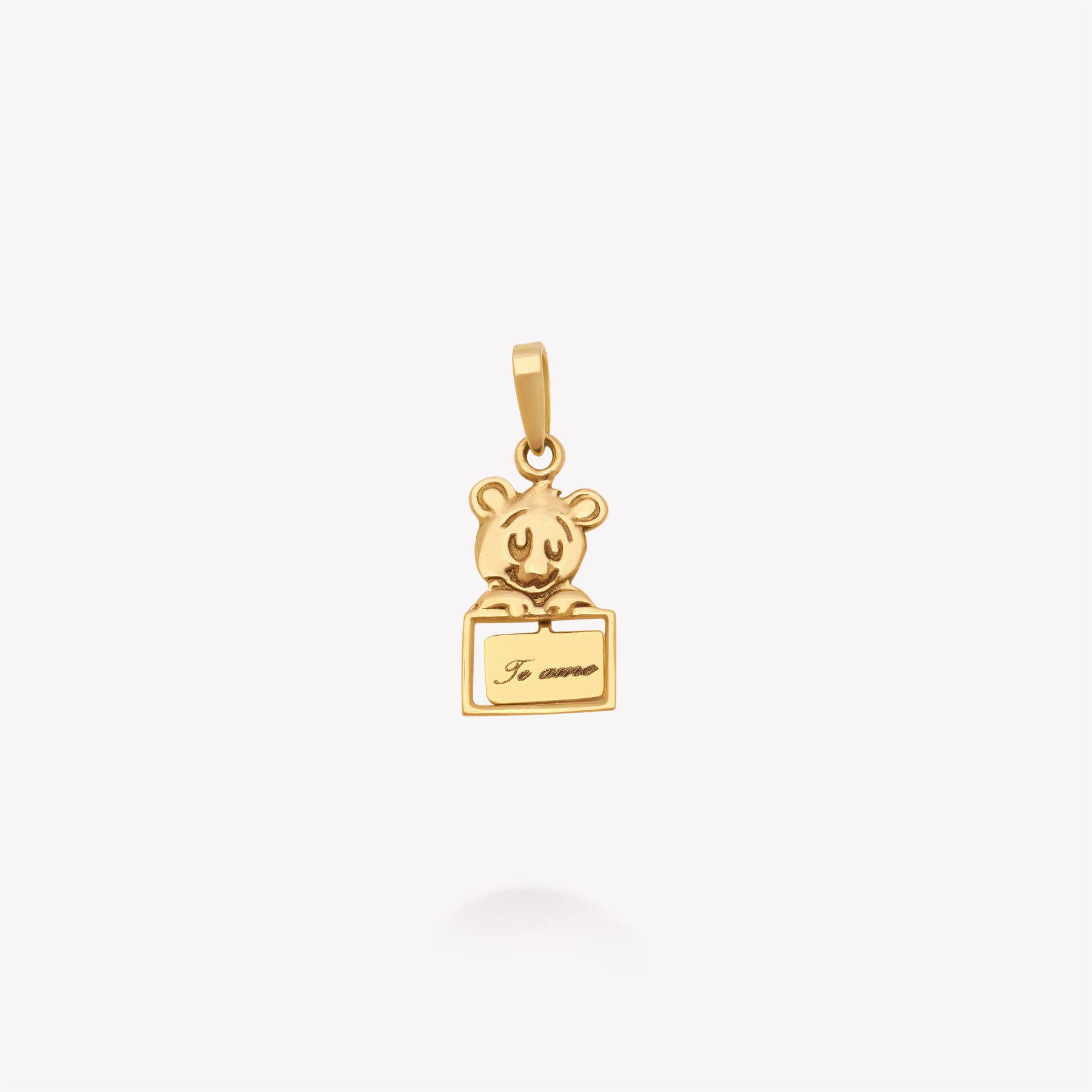 Dije oro 18k amarillo, oso Te amo.