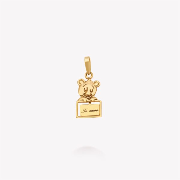 Dije oro 18k amarillo, oso Te amo.