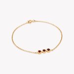 Pulsera GRANATE TRIPLE en oro amarillo 18k