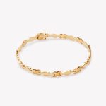 Pulsera en oro 18k. amarillo Hojas con satinado