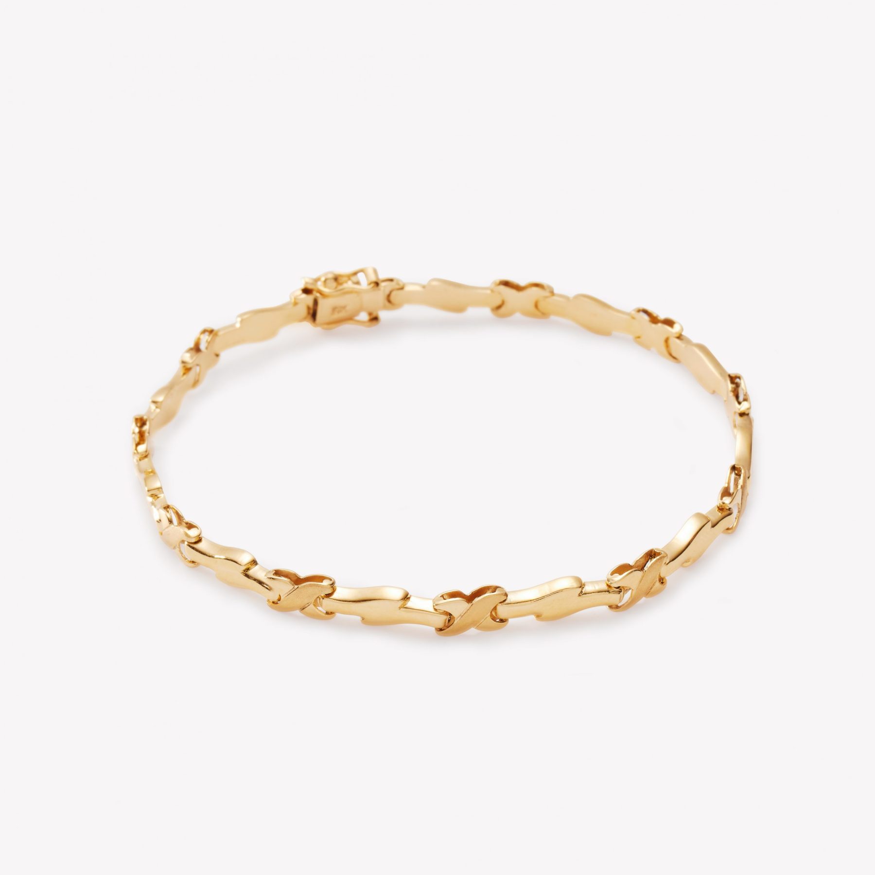 Pulsera en oro 18k. amarillo Hojas con satinado
