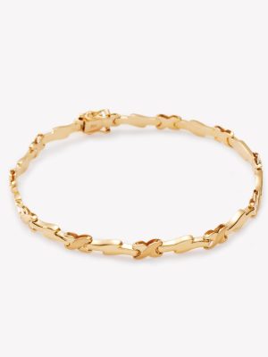 Pulsera en oro 18k. amarillo Hojas con satinado