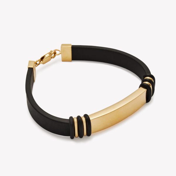Pulsera en oro 18k. amarillo con silicona.