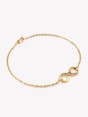 Tobillera en oro 18k. amarillo. Infinito con engaste