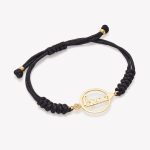 Pulsera Macrame con Osito Love en oro 18k. amarillo