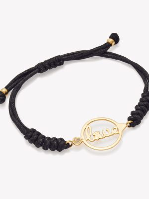 Pulsera Macrame con Osito Love en oro 18k. amarillo