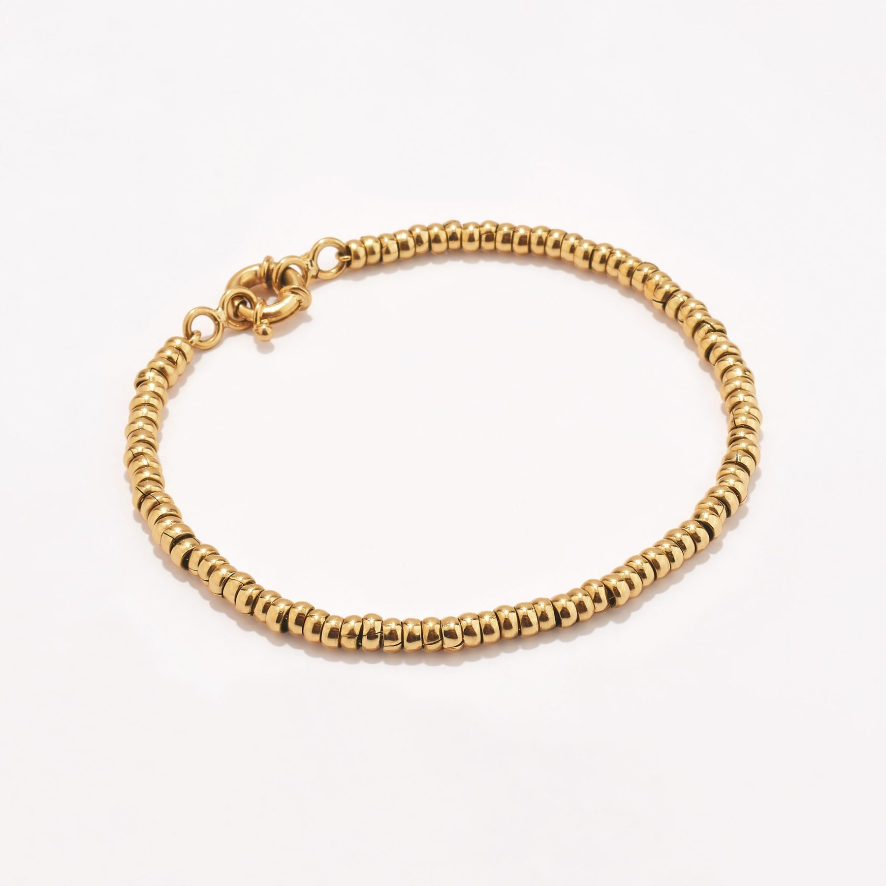 Pulsera oro 18k amarillo, Chaquiras.