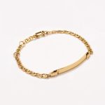 Pulsera en oro 18k. amarillo, CD con Placa Recta.