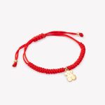 Pulsera macrame con oso 18k amarillo