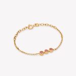 Pulsera en oro 18k. rollo con turmalina rosa.