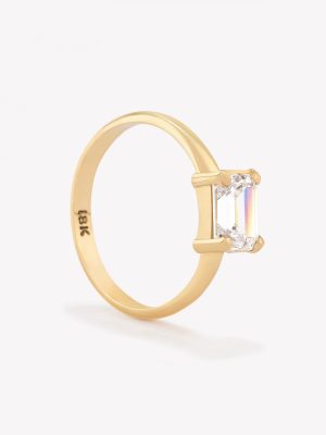 Anillo Princes con Circon, Oro Amarillo