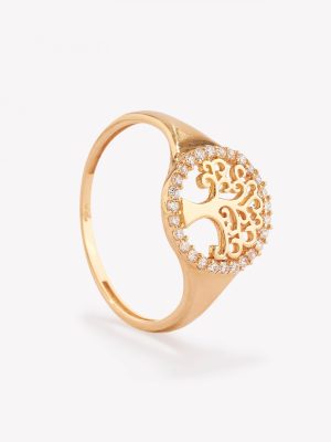 Anillo Árbol de la Vida, Oro Amarillo