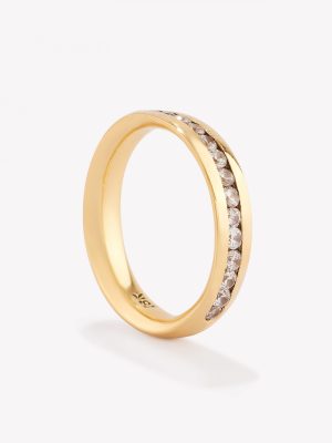 Anillo oro 18k amarillo, Confort con Circonios.