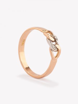 Anillo oro 18k naranja y blanco, Eslabones.