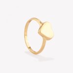 Anillo oro 18k amarillo, Corazón Lustrado.