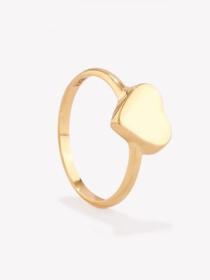 Anillo Corazón Lustrado, Oro Amarillo