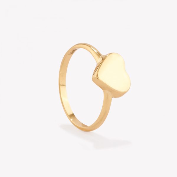 Anillo oro 18k amarillo, Corazón Lustrado.