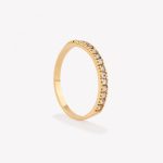 Anillo en oro 18k amarillo, Rivier con Brillantes Moissanitas.