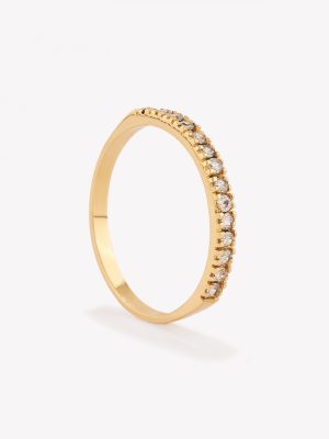 Anillo Rivier con Brillantes Moisanita, Oro Amarillo