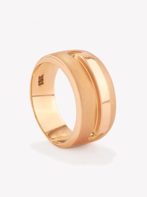 Anillo oro 18k amarillo, Tentación satinado.
