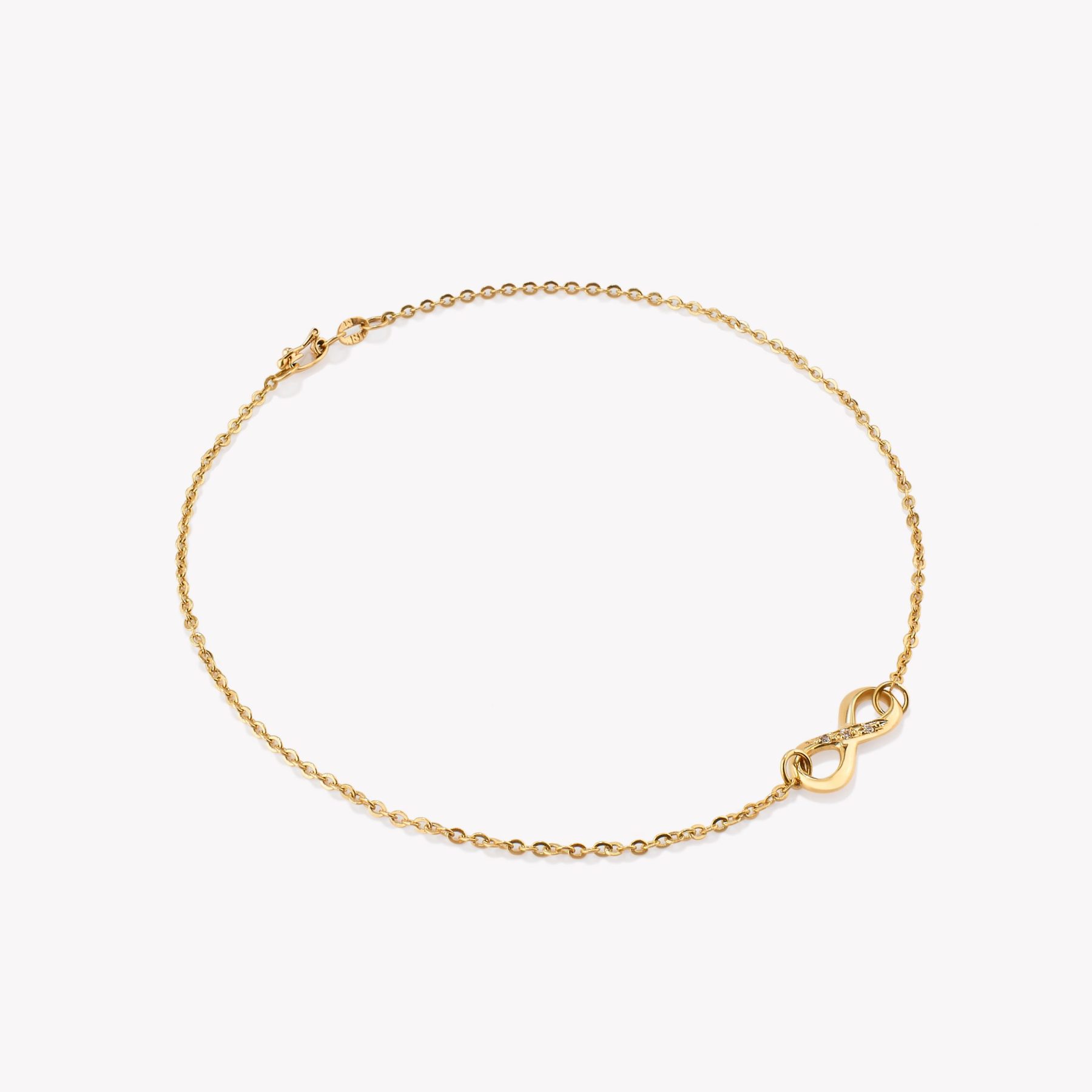Tobillera infinito, oro amarillo