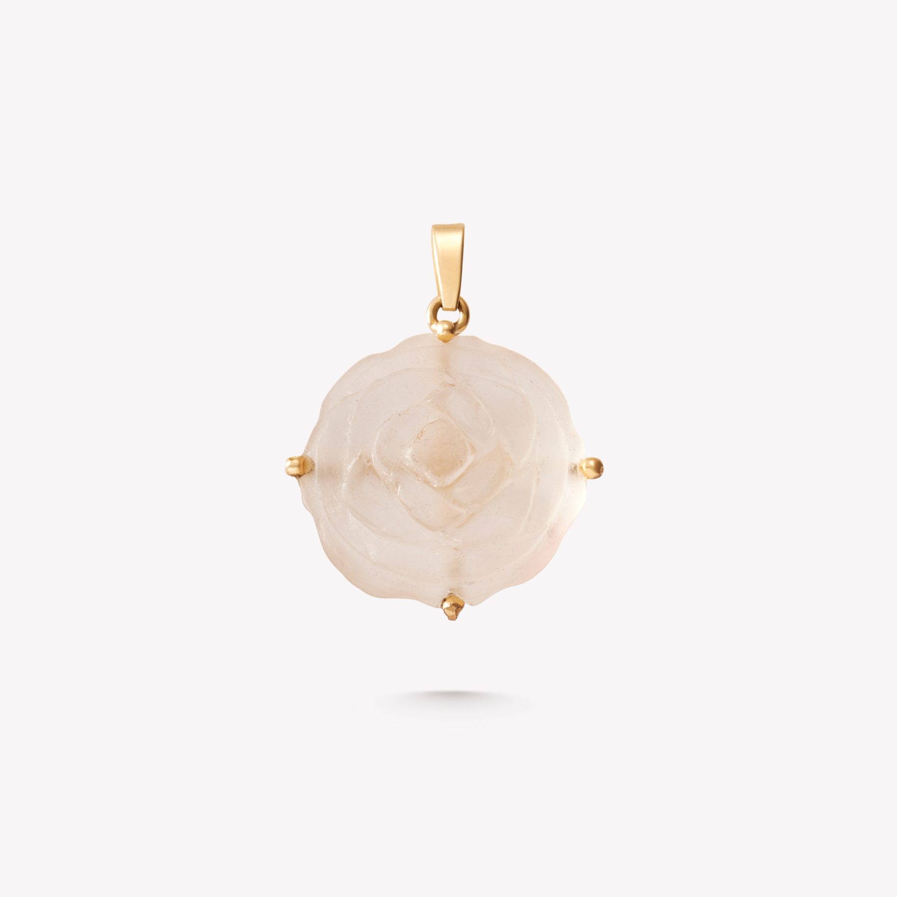 Dije oro 18k amarillo, Rosa Tallado.