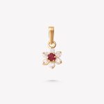 Dije oro 18k amarillo, Roseta con RUBÍ