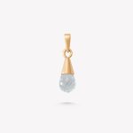Dije oro 18k amarillo, corte PERA BRIOLET en TOPACIO AZUL
