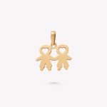 Dije oro 18k amarillo, NIÑO Y NIÑO unidos
