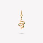 Dije Serpiente de oro 18k con 4 Esmeraldas