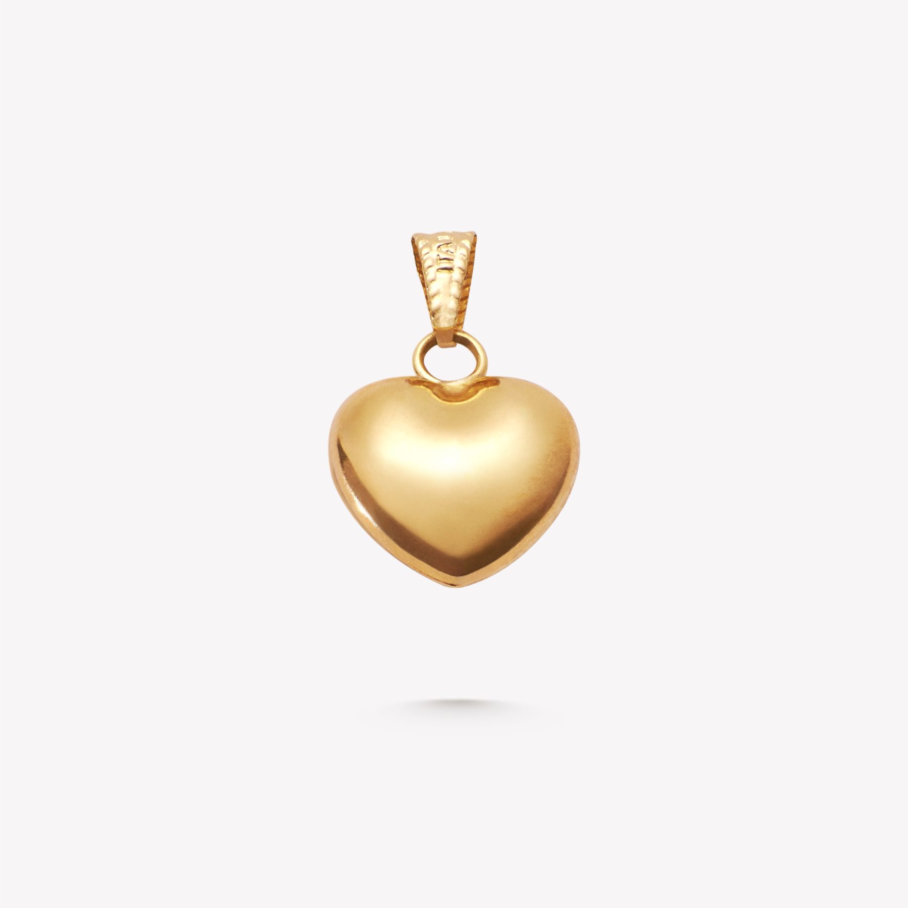 Dije oro 18k amarillo, CORAZÓN EMBUTIDO 10*10