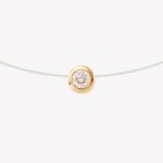 Dije oro 18k amarillo, Punto luce REDONDO moissanita.