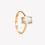 Anillo oro 18k amarillo,  Aguamarina.