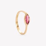 Anillo TURMALINA ROSA ALMENDRA en oro amarillo 18k