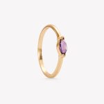 Anillo oro 18k amarillo, con amatista almendra