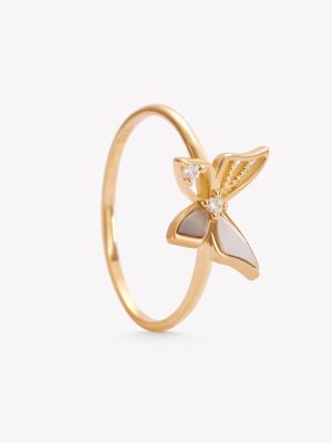 Anillo oron18k amarillo, Mariposa.